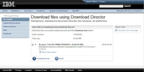 Fix pack 7.0.0.3 for WebSphere Business Monitor Development Toolkit V7