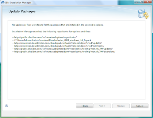 Update Packages in IBM Installation Manager